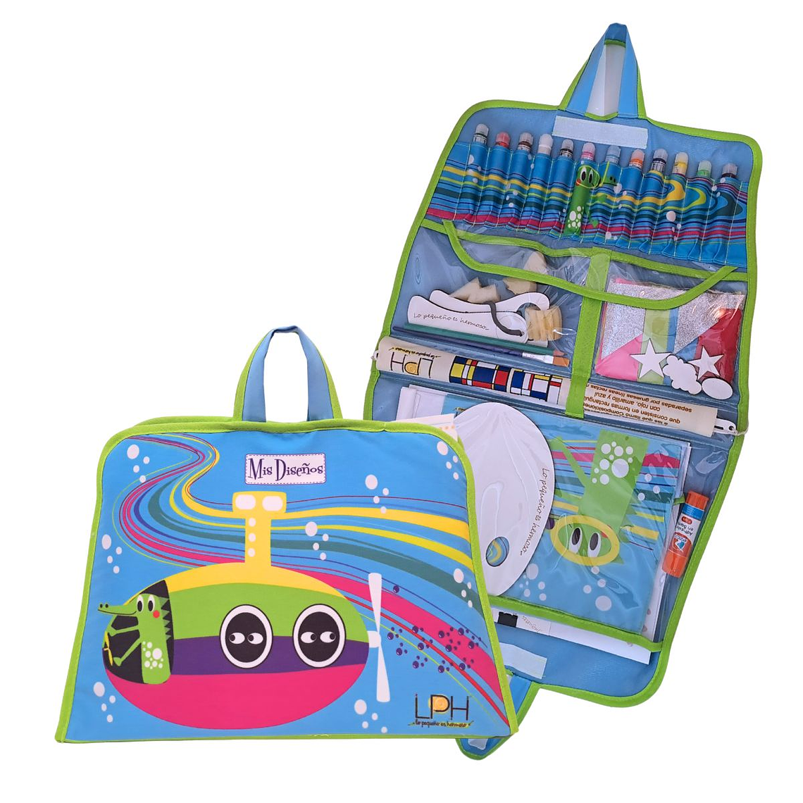 Valija de Arte Mis Diseños. Cocodrilo en Submarino 2