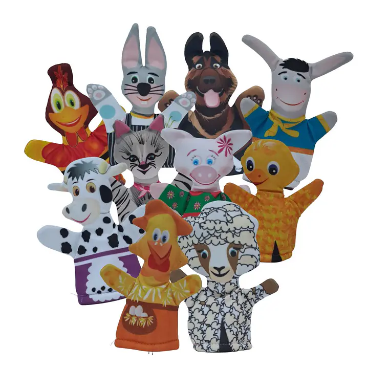 Mini teatro granja con Títeres de dedo de Animales de Granja 3