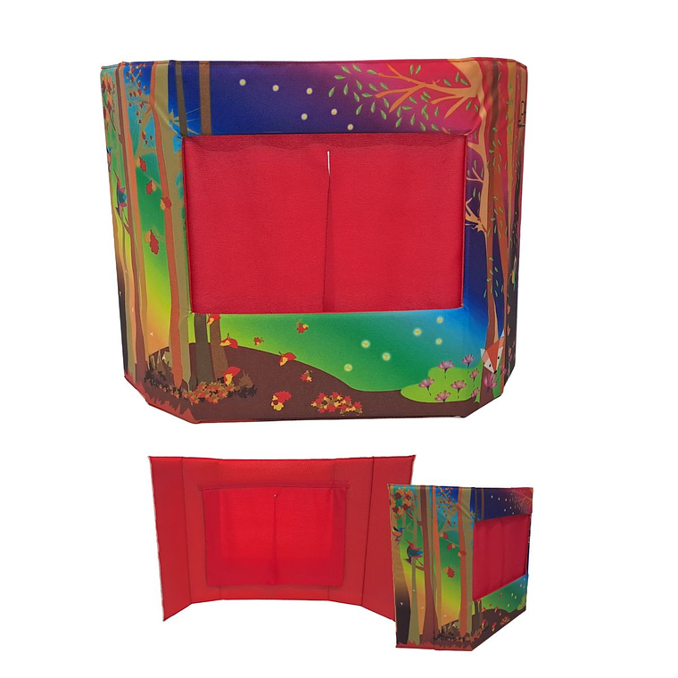 Mini teatro Bosque con Títeres de dedo del cuento Blancanieves y Los Siete Enanitos 2