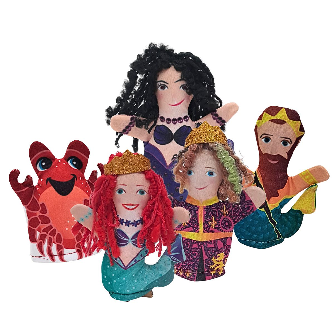 Mini teatro Fondo del mar con títeres de dedo del cuento La Sirenita 3