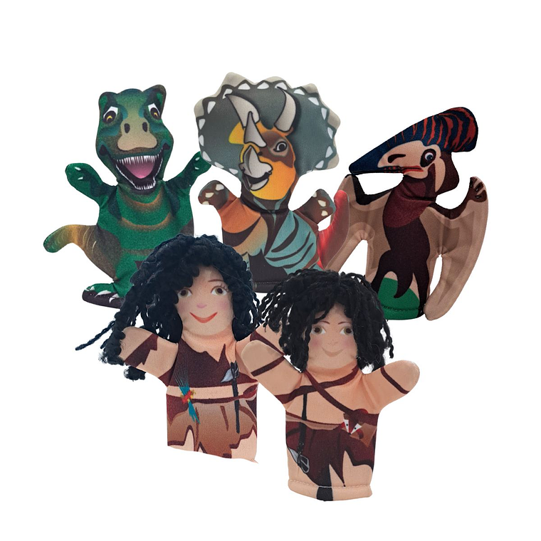 Títeres de dedo de Dinosaurios y Cavernícolas 1