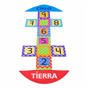 Rayuela de tela para aprender los números jugando