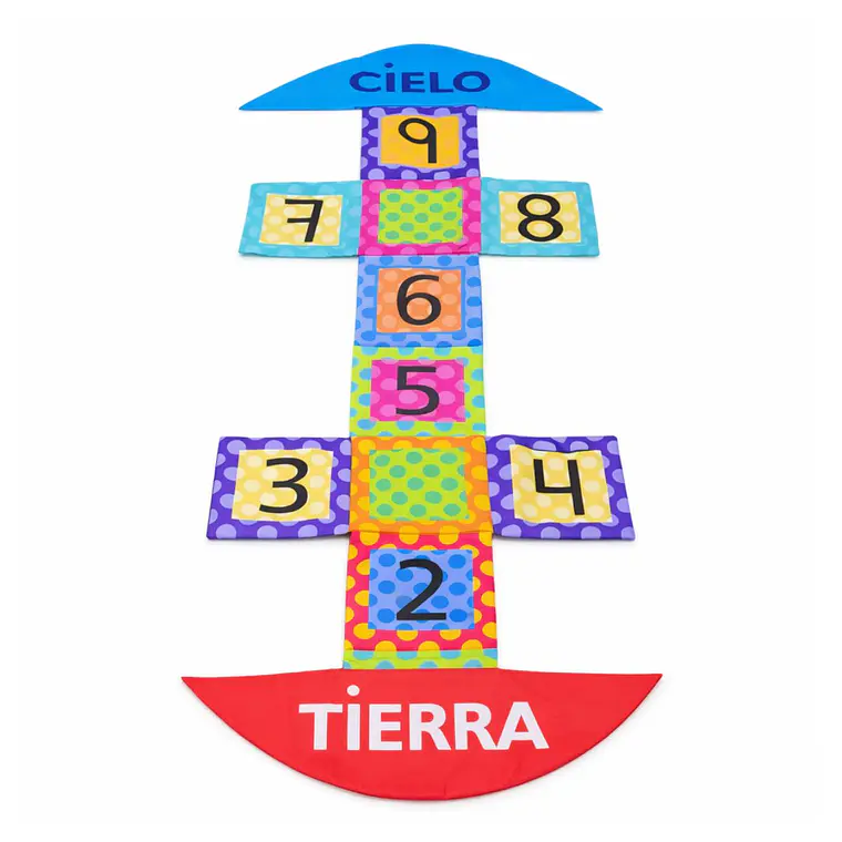 Rayuela de tela para aprender los números jugando 1