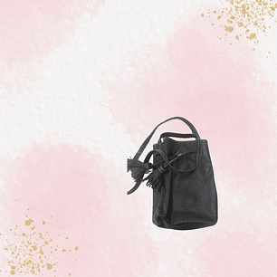 Bandolera nati pequeña 100 % cuero color negra  FRN002