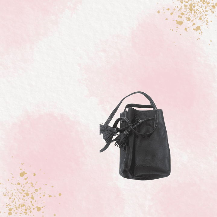 Bandolera nati pequeña 100 % cuero color negra  FRN002