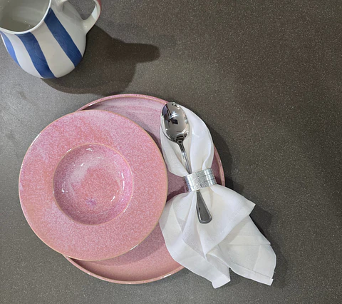 Plato de pasta Rosado liso 