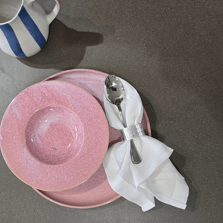 Plato de pasta Rosado liso  1