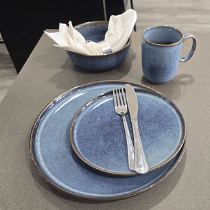 Plato de pan Azul liso 