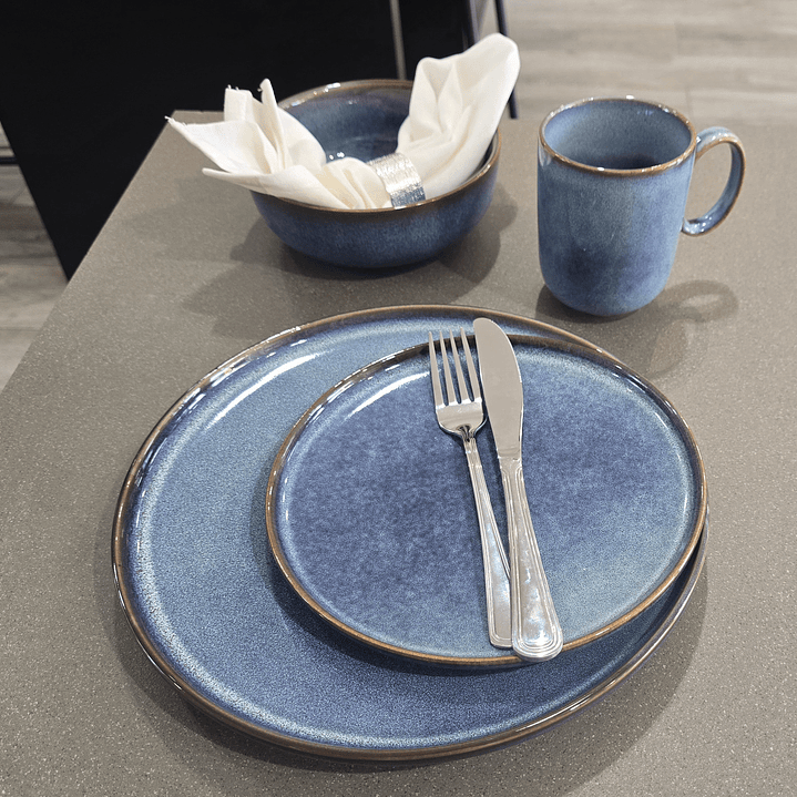 Plato de pan Azul liso  1