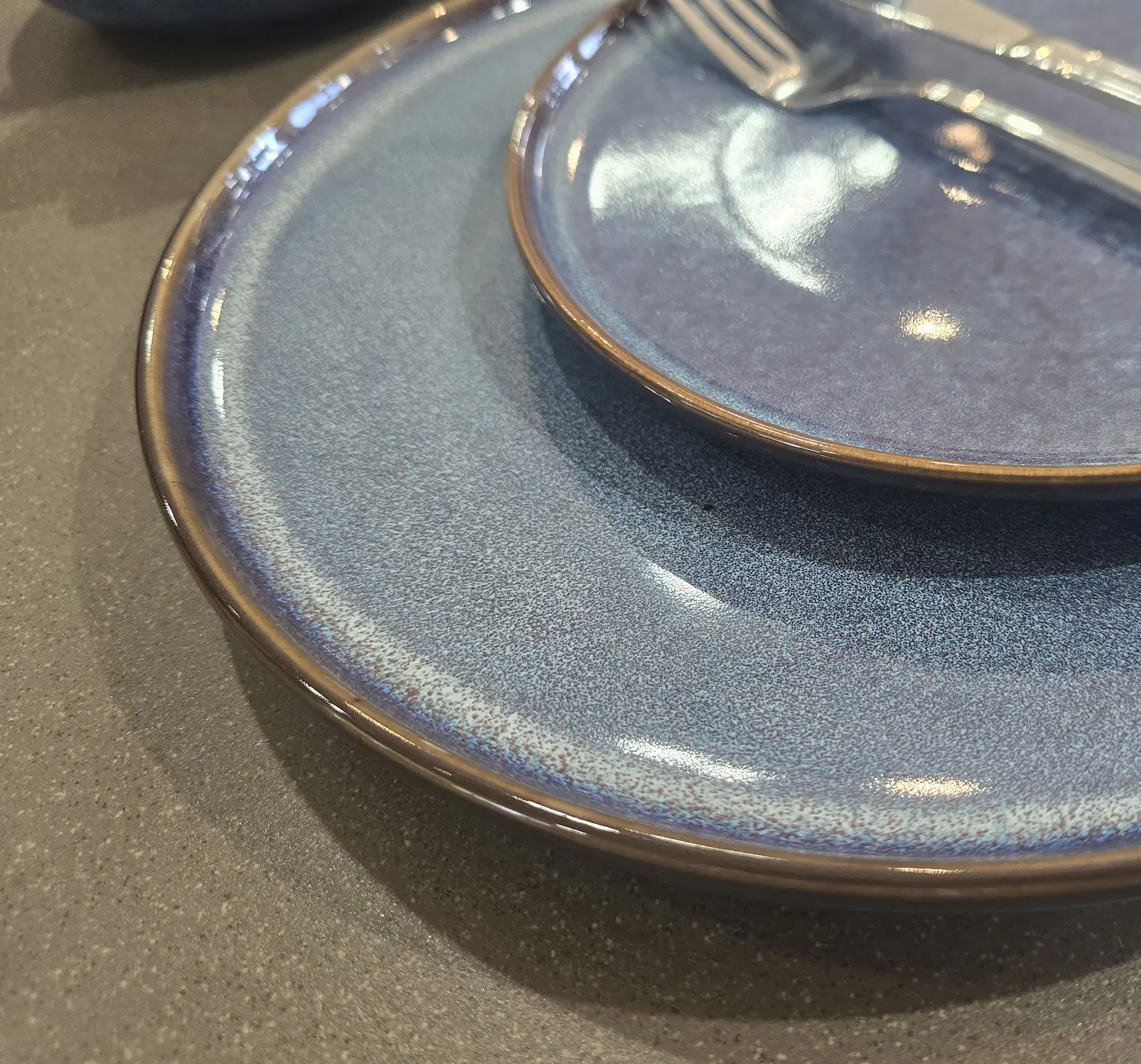 Plato de pan Azul liso  3