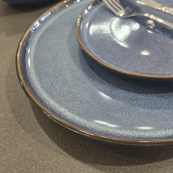 Plato de pan Azul liso  3