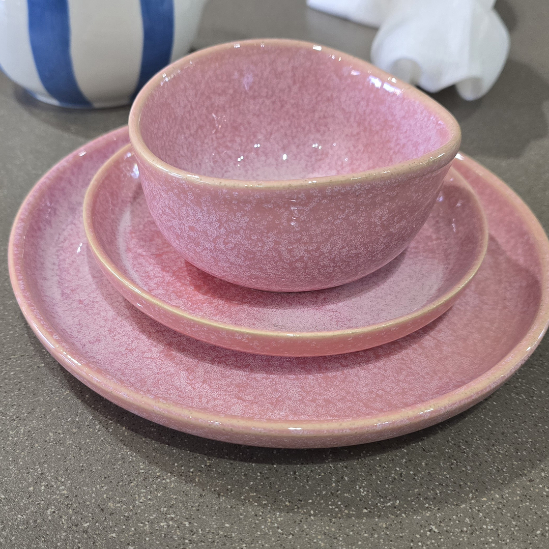Mini plato Rosado liso  1