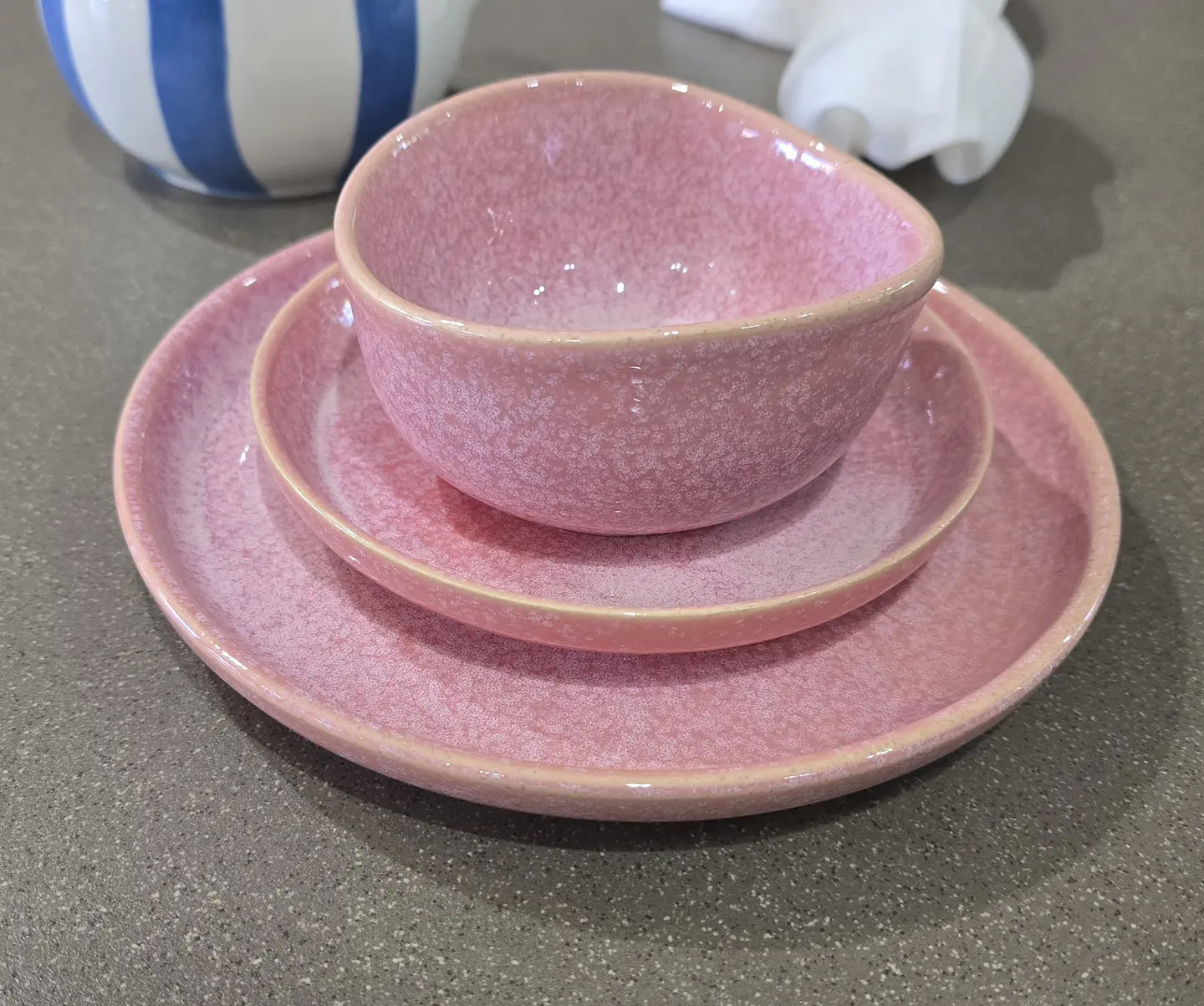 Mini plato Rosado liso  1