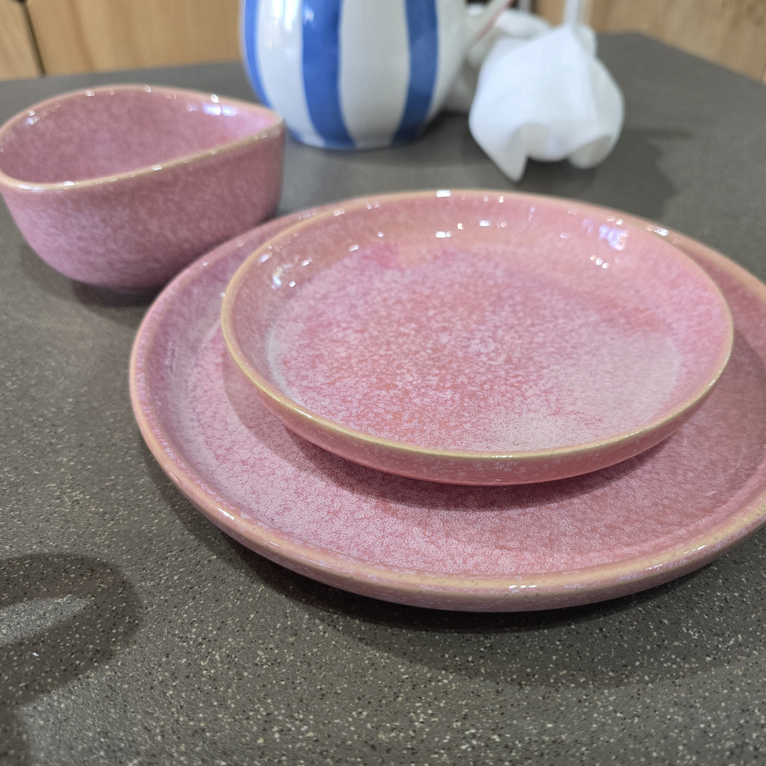 Plato de pan Rosado liso  1