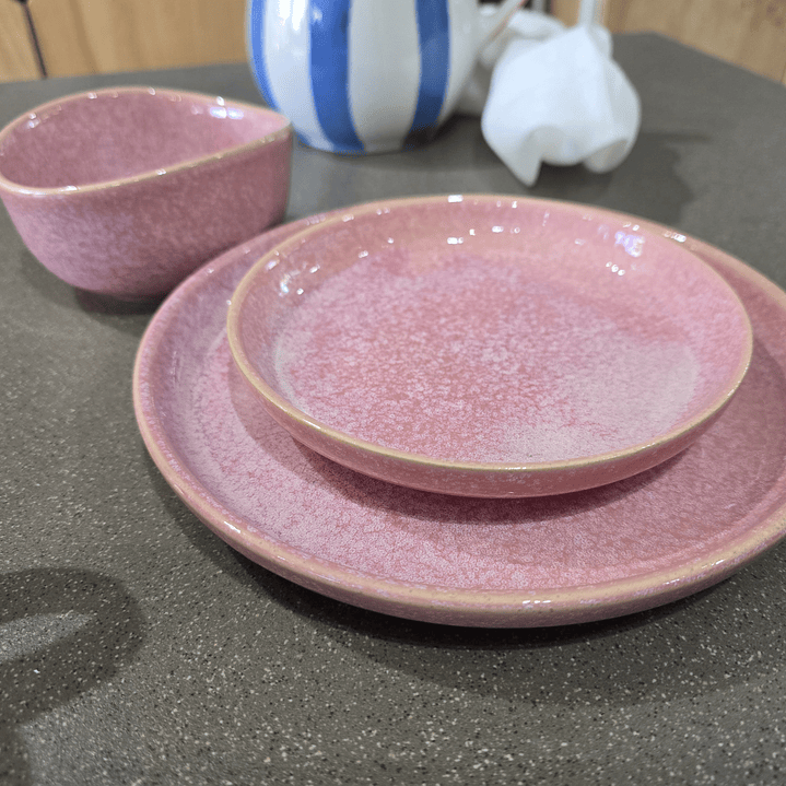 Plato de pan Rosado liso  1