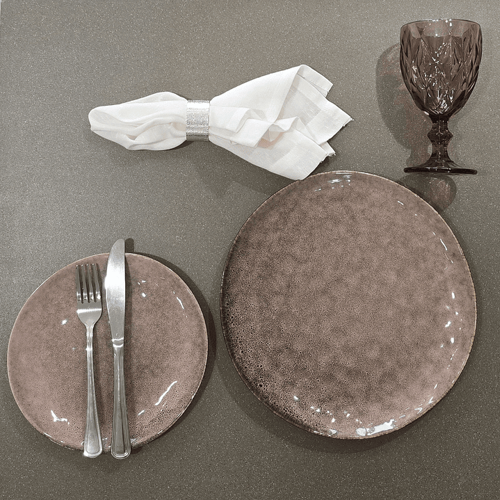 Plato de fondo Rosa Granito  1