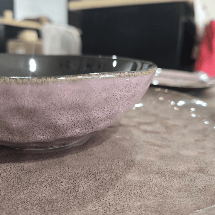 Plato hondo Rosa granito  1