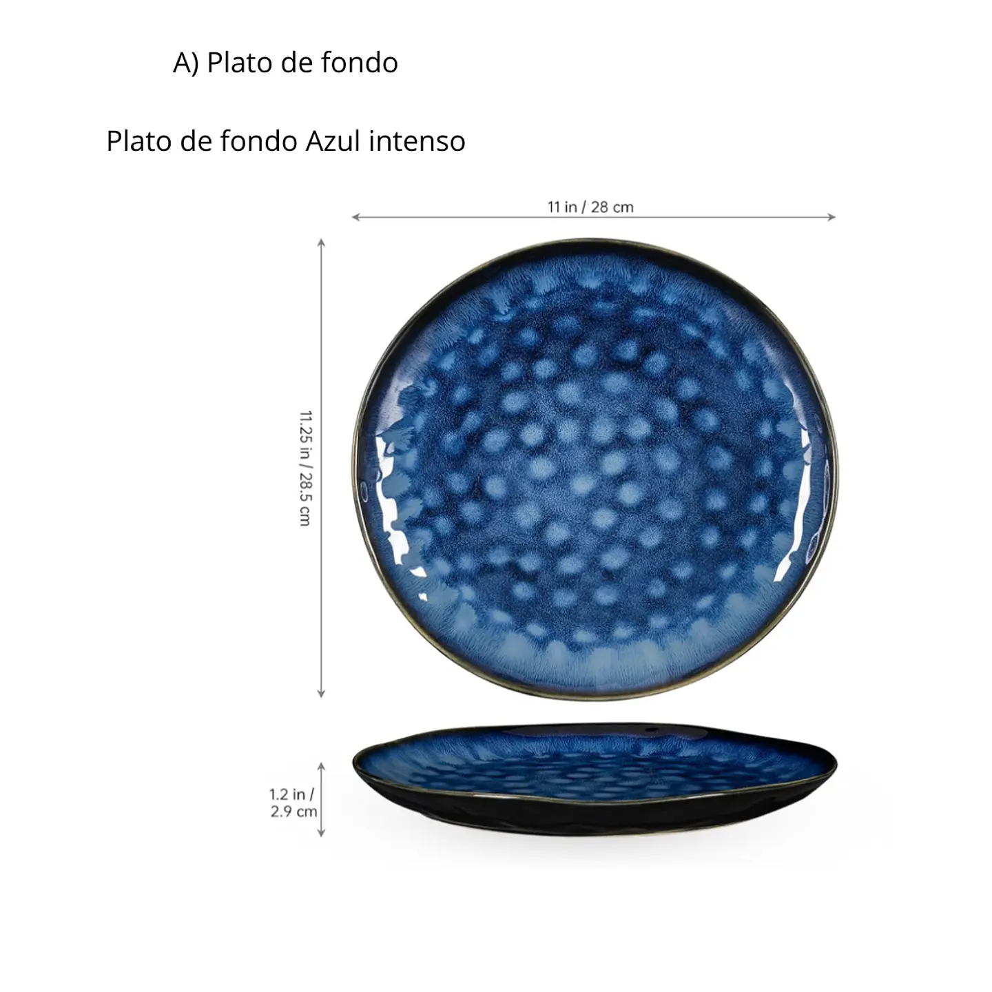 Juego de vajilla azul intenso  9