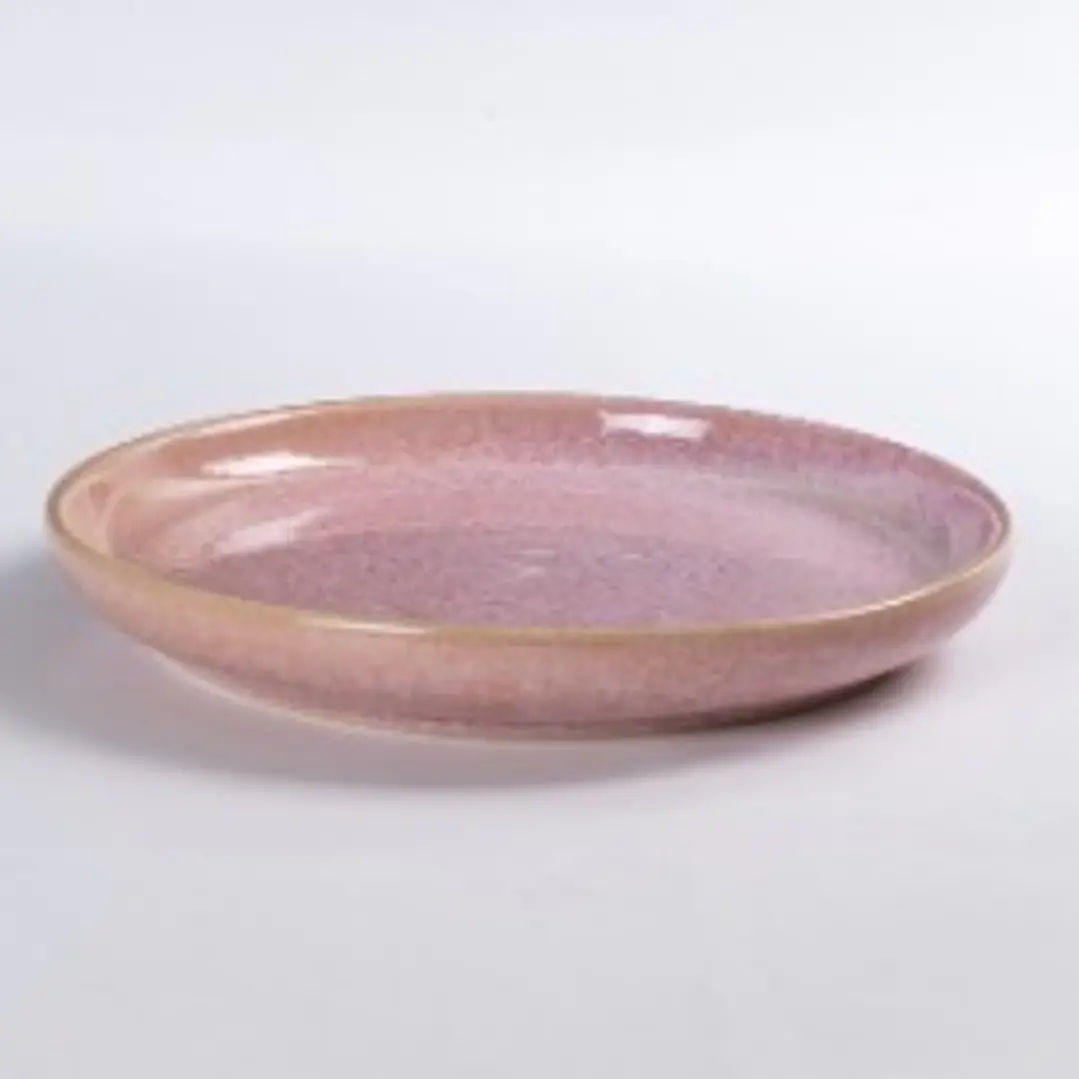 Plato de pan rosa liso  1