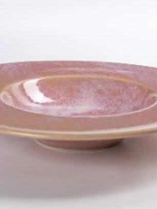 Plato de sopa/pasta rosa liso 