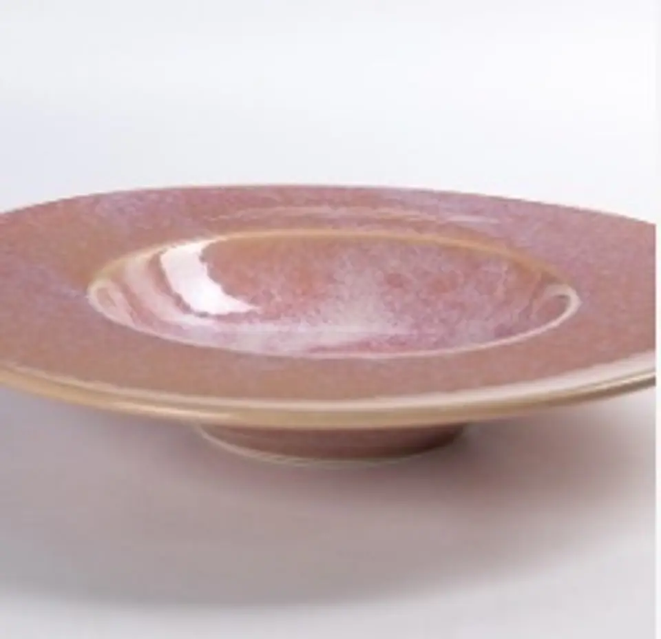 Plato de sopa/pasta rosa liso  1