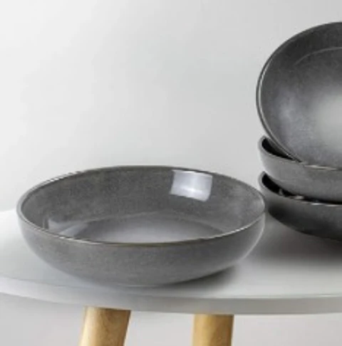 Plato hondo Gris 