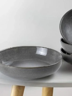 Plato hondo Gris 