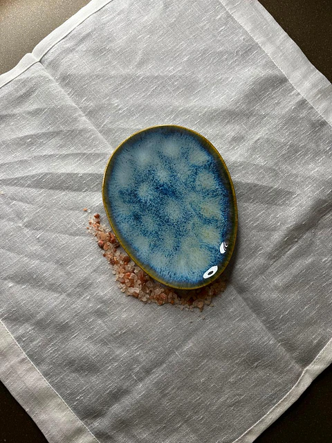 Mini plato oval celeste 