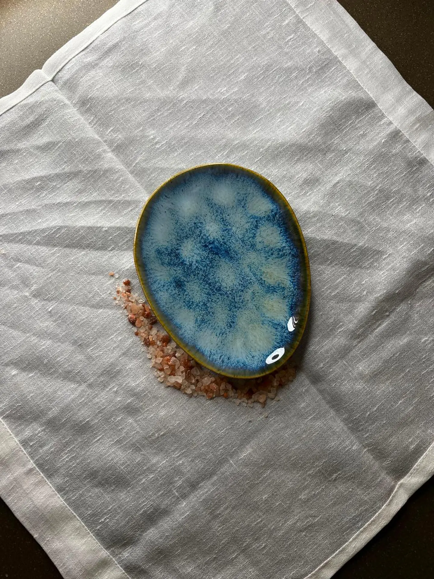 Mini plato oval celeste  1