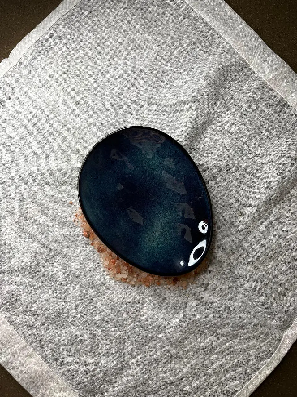 Mini plato oval azul  2