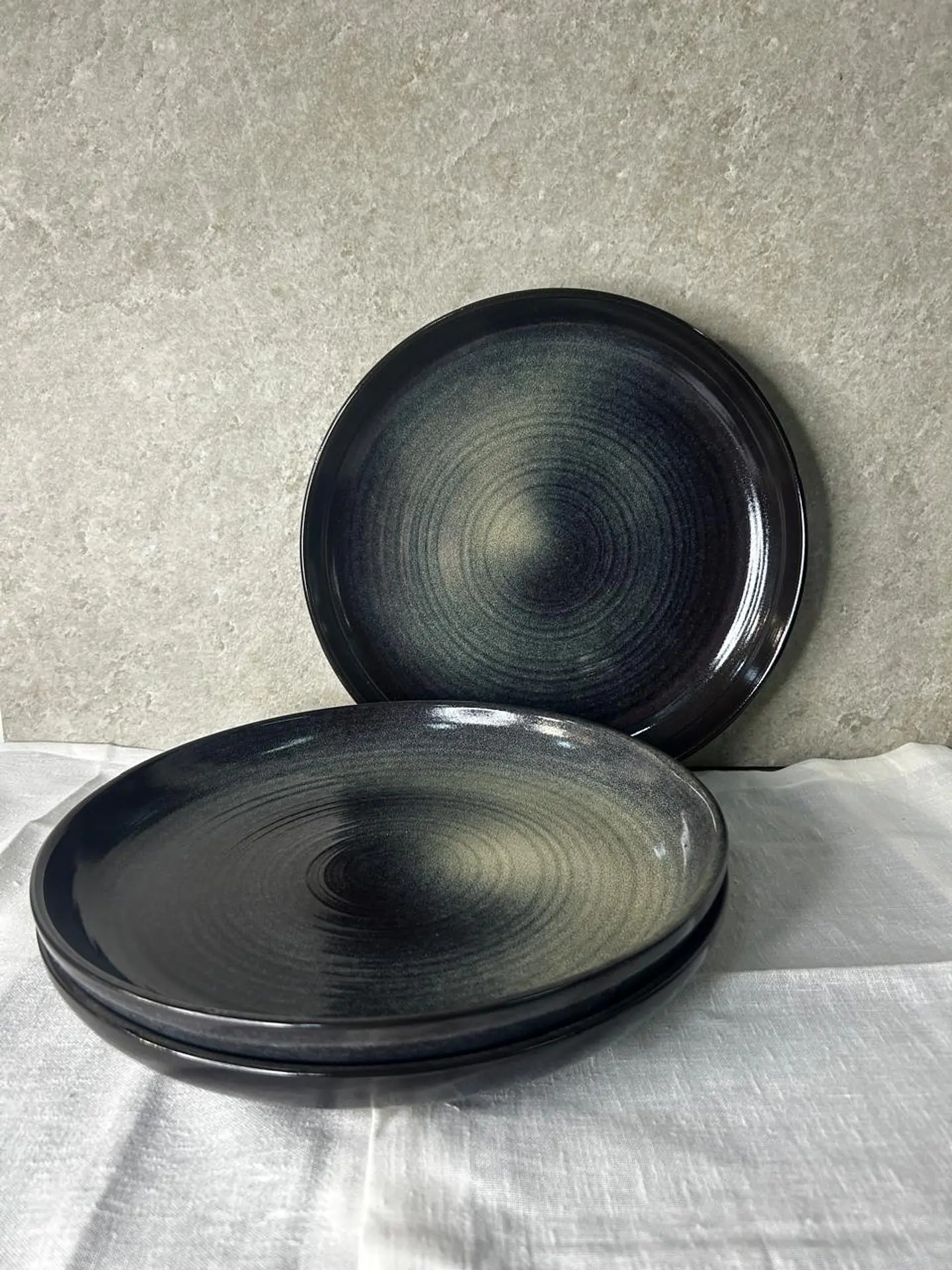 Plato base Negro Espiral 1