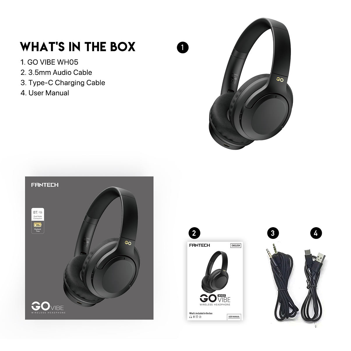Inalambricos WH05 GO Vibe Black Edition  7