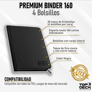 Carpeta Premium | TOPDECK 160 color Negro