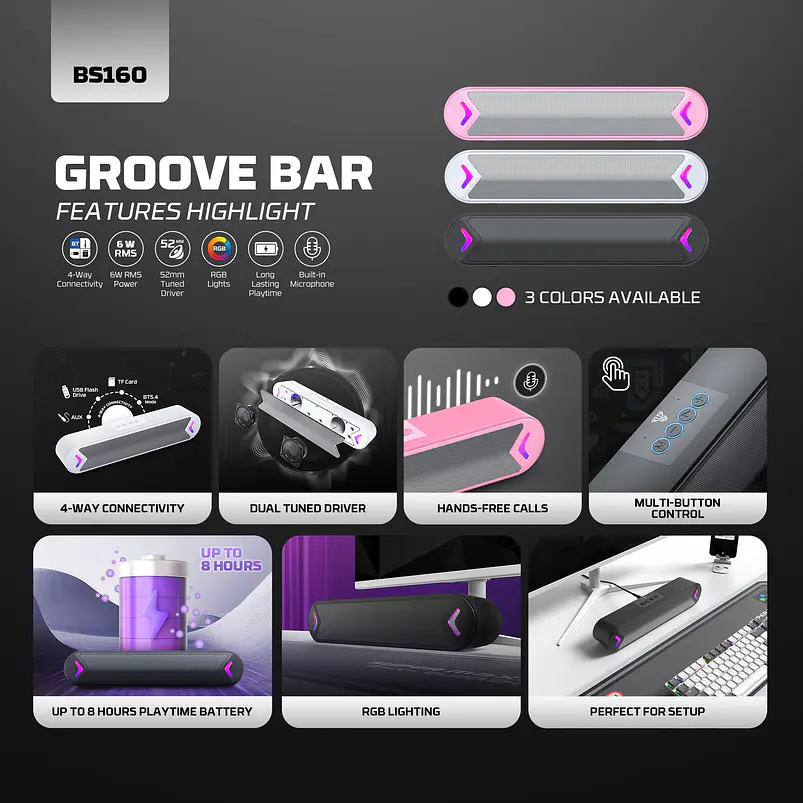 BS160 Groove Bar Pink 3