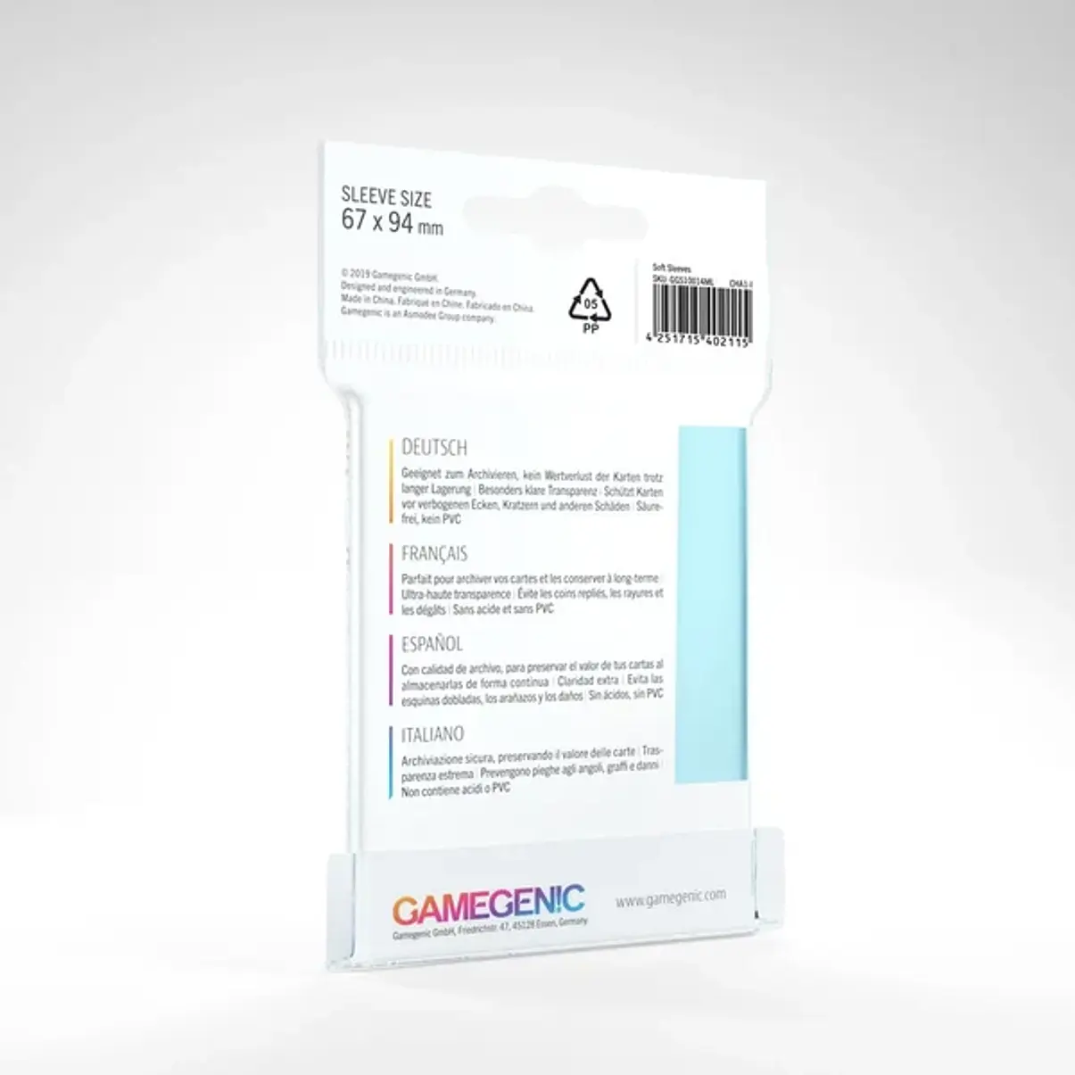 Gamegenic Soft Sleeves 67 × 94 mm – Clear 2