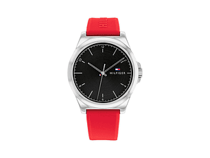 Reloj Analogo Tommy Hilfiger 1710615 Original Color Rojo en Acero Inoxidable Para Hombre