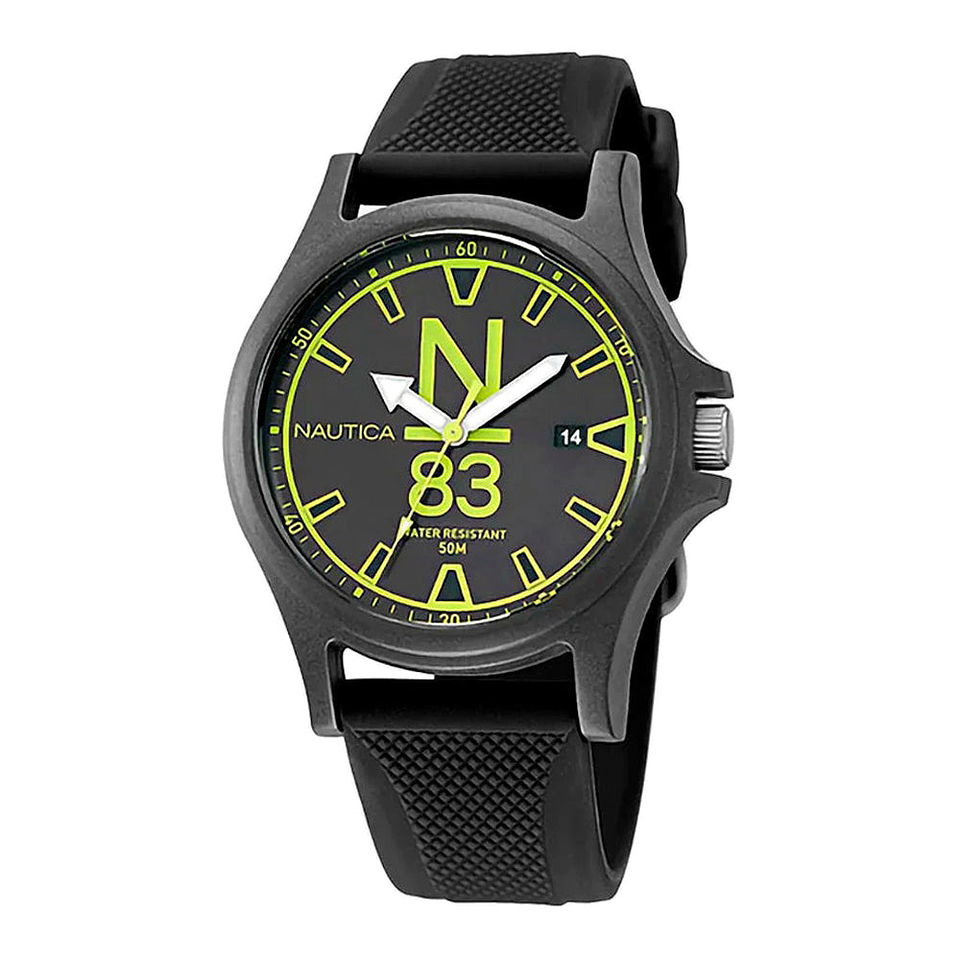 Reloj Análogo Nautica Original Deportivo NAPJSS221 Color Negro Correa de Silicona para Hombre 1