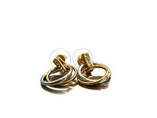 Aretes Abstractos Escencia Dual Color Dorado y Plateado - A2 21-0084925