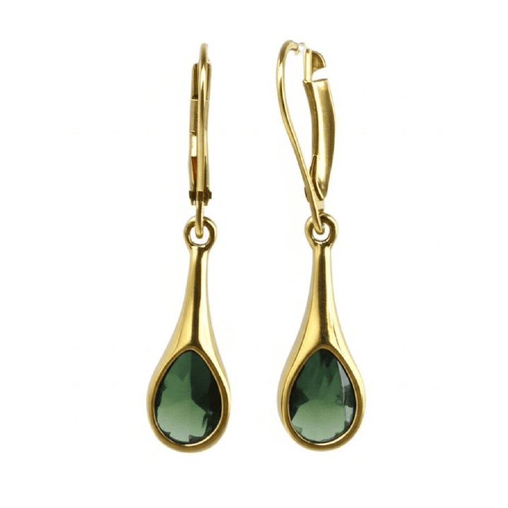 Collar y Aretes Abstractos Reina Esmeralda Color Verde - | D1 21-0093237 3