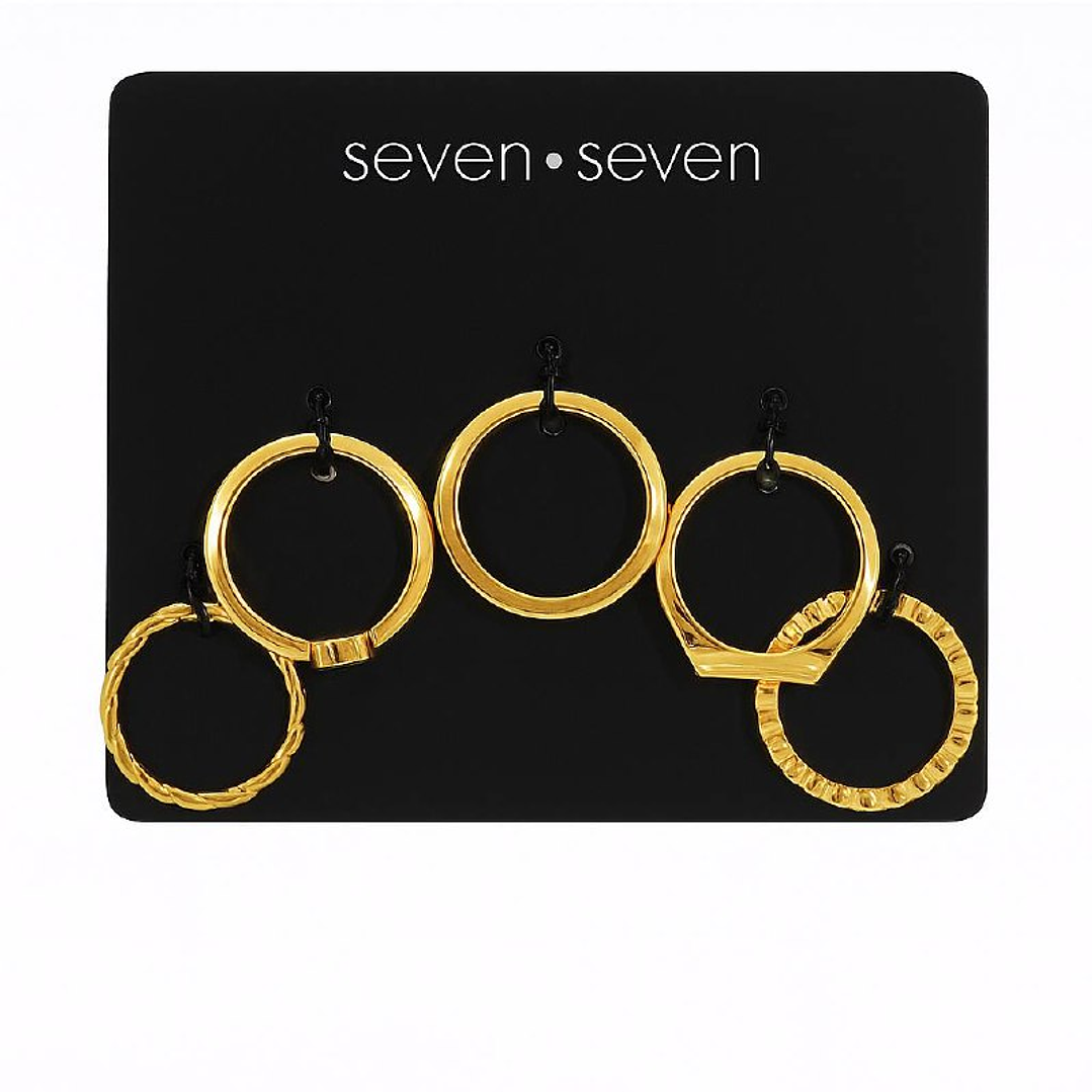 Set x5 Anillos Abstractos Style| Color Dorado - F1 21-0101053 1