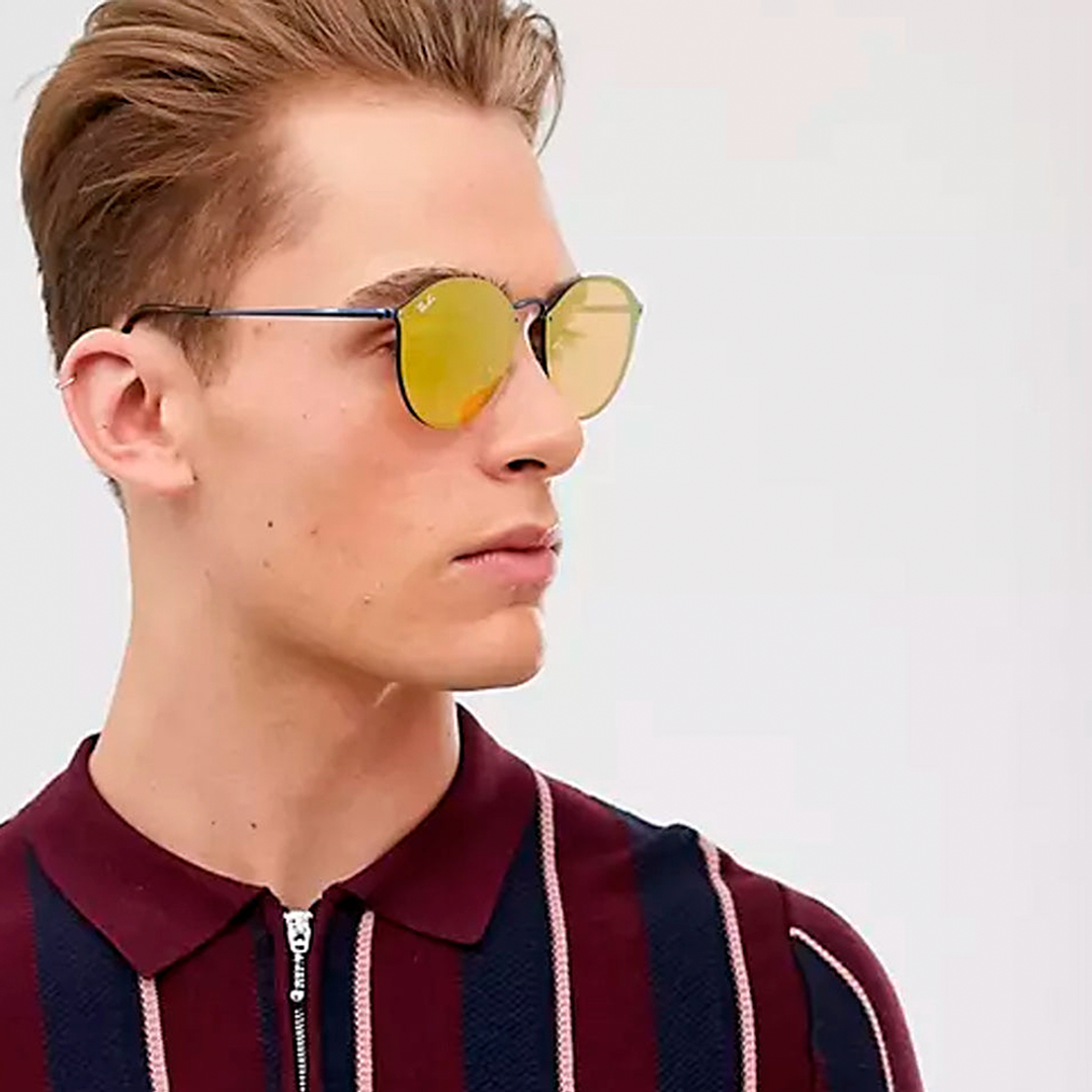 Gafas de Sol Ray Ban Blaze Round RB3574N 9037/7J Color Amarillo Talla 59mm 5