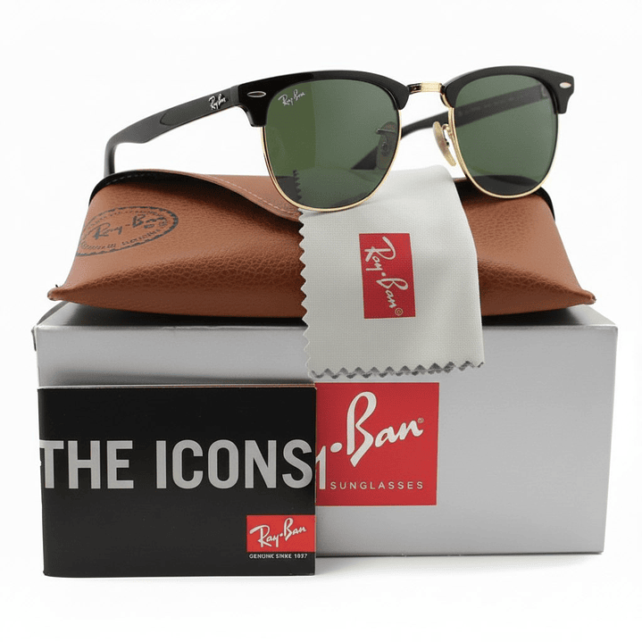 Gafas de Sol Ray Ban Clubmaster Clasico RB3016 W0365 Color Negro Talla 51mm 1