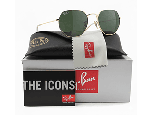 Gafas de Sol Ray Ban Hexagonal Flat RB3548N 001 Color Dorado Talla 51mm