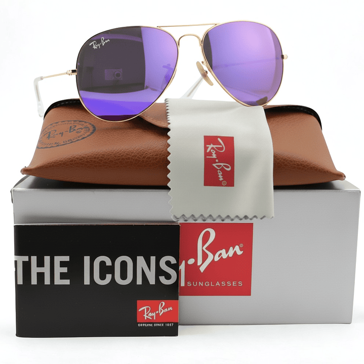 Gafas de Sol Ray Ban Aviador RB3025 167/68 Color Violeta Talla 58mm 1