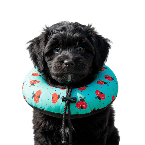 Dona Para Mascotas Color Verde con Diseño de Mariquitas Talla S