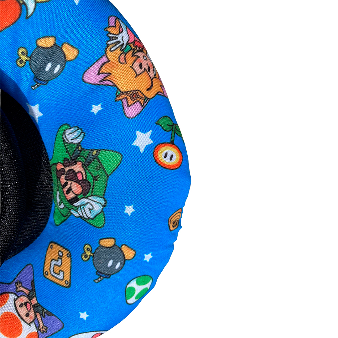 Dona Para Mascotas Color Celeste con Diseño de Mario Bross Talla XS 5