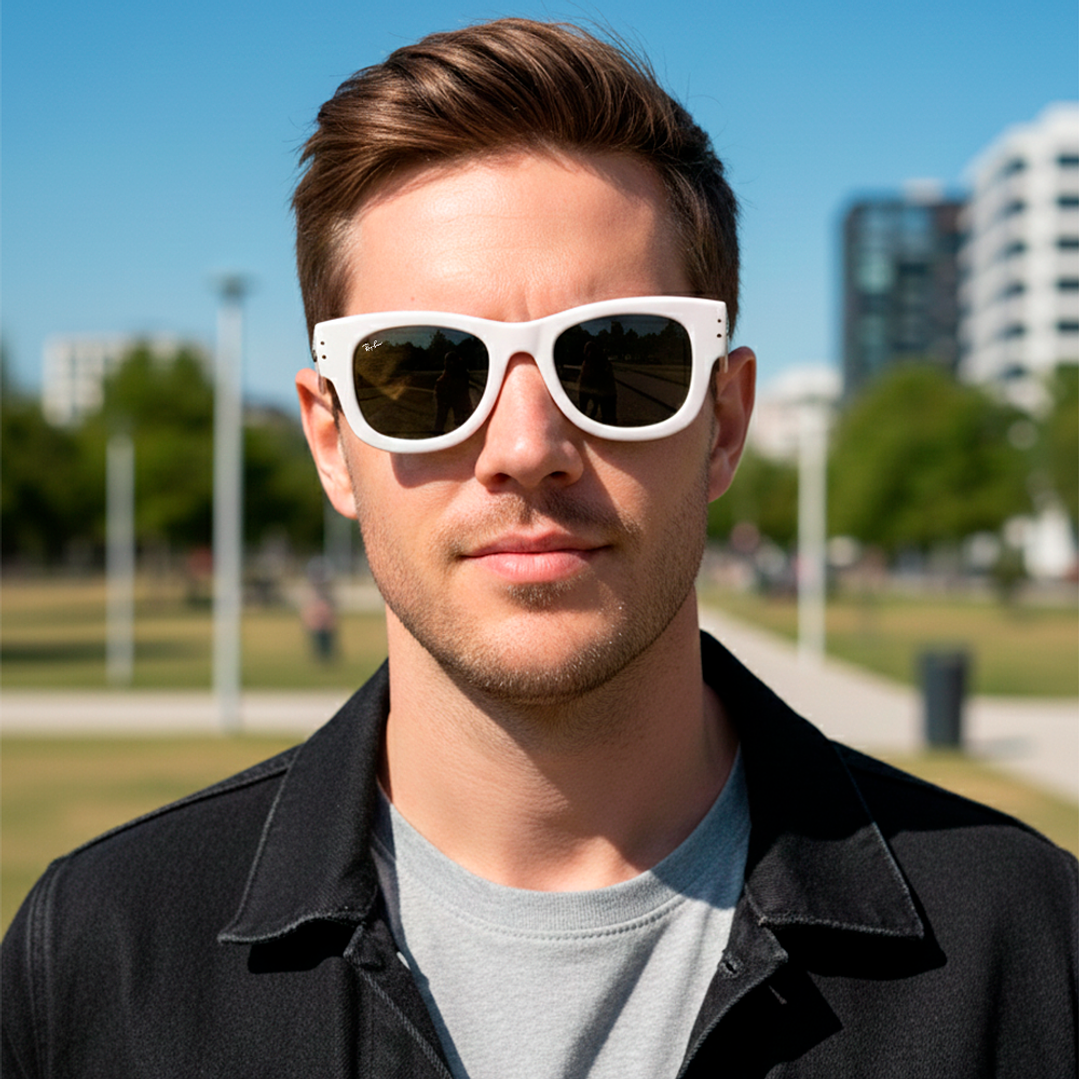 Gafas de Sol Ray Ban RB4940 971/87 Wayfarer Puffer Color Blanco 47mm 4