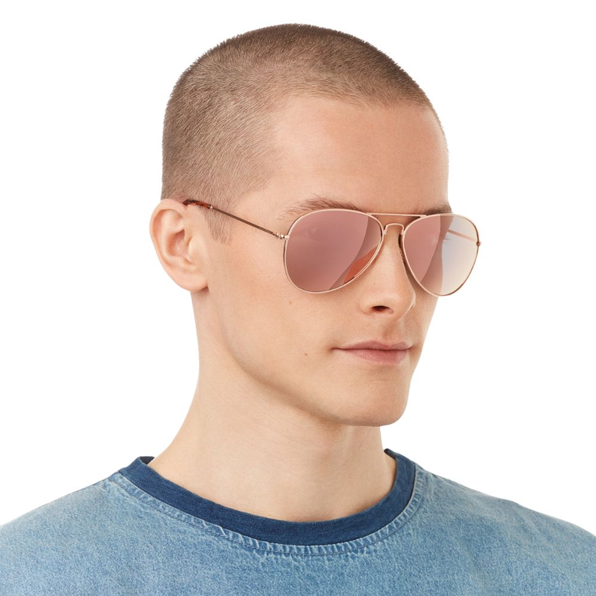 Gafas de Sol Polarizado Hawkers Hawk Aviador Oro Rosa Espejado Unisex Talla 61mm 7