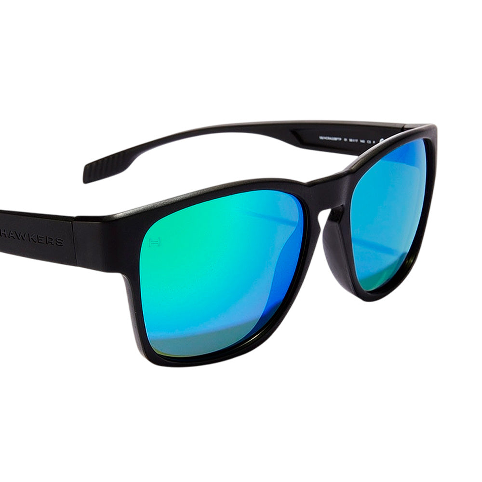 Gafas de Sol Hawkers Core Raw Verde Espejado Negro Mate Unisex Talla 56mm 2