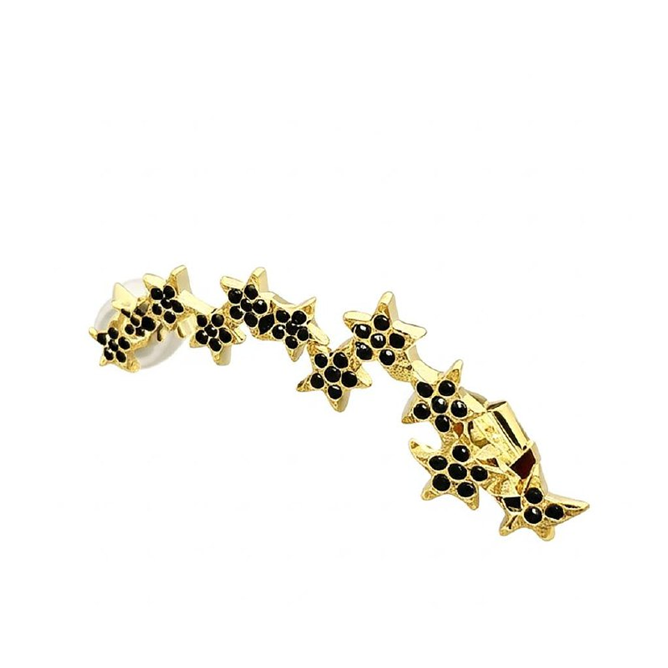 Arete Ear Cuff Destello Infinito Moderno y Elegante Color Dorado 3